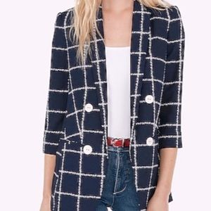 Express Navy Blue and White Blazer